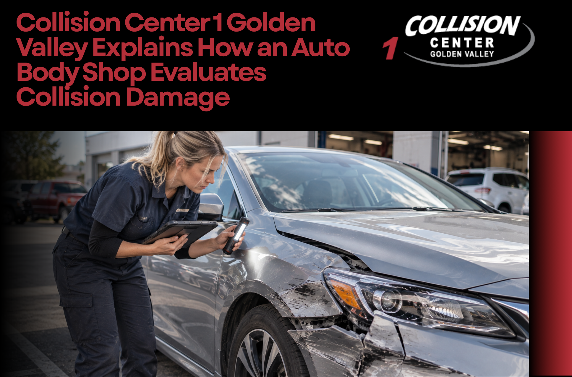 Collision damage assessment at an auto body shop