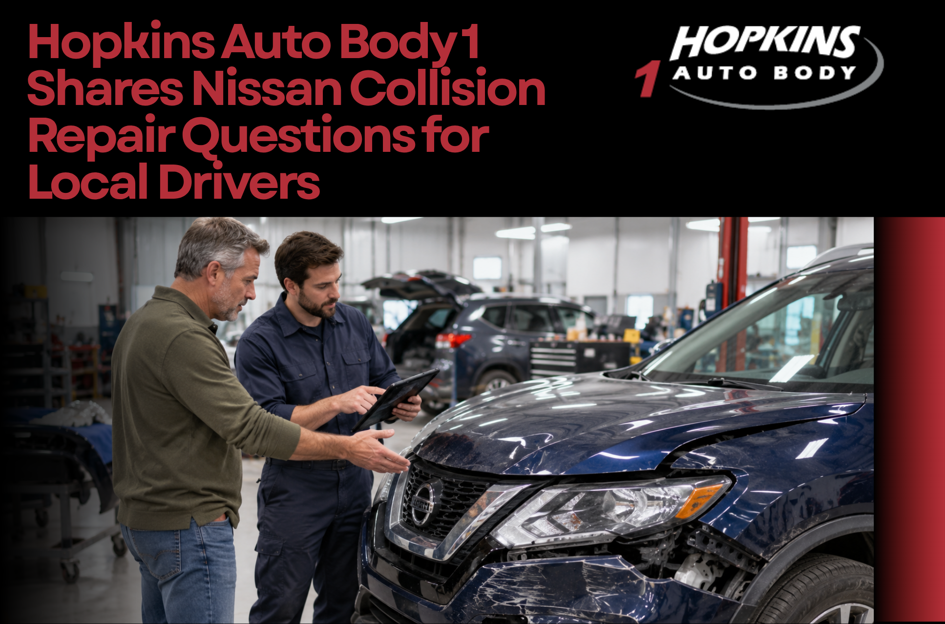 Nissan collision repair in Hopkins